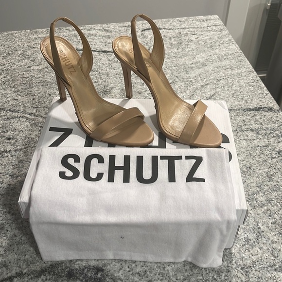 SCHUTZ Shoes - Schutz “Luriane” Nappa Leather Sandal in “True Beige”